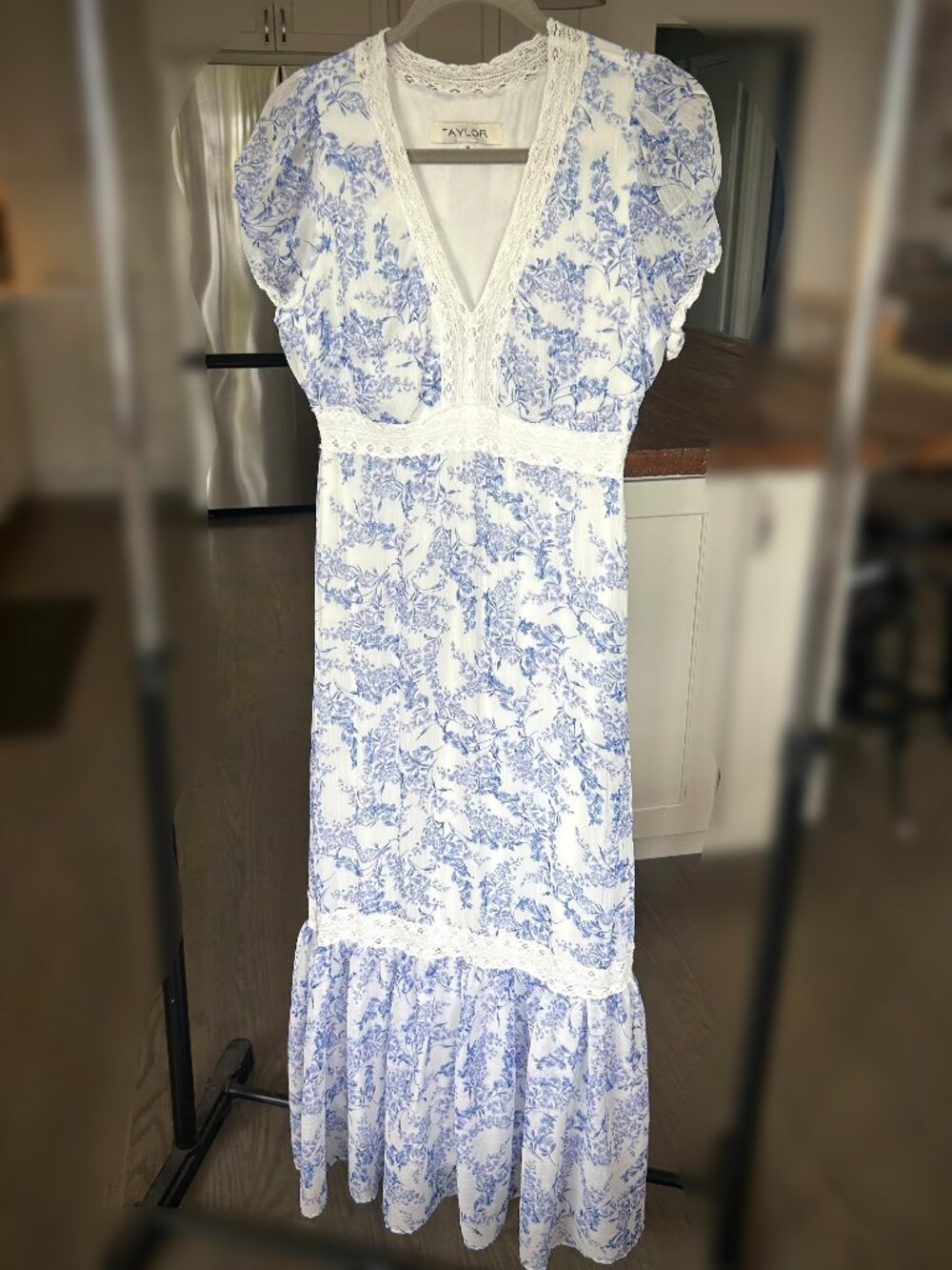 Taylor Blue & White Floral Dress
